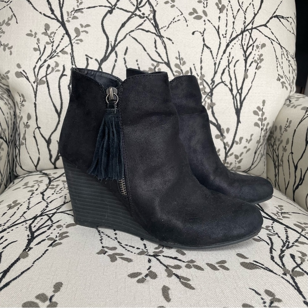 Black Wedge Ankle Boots